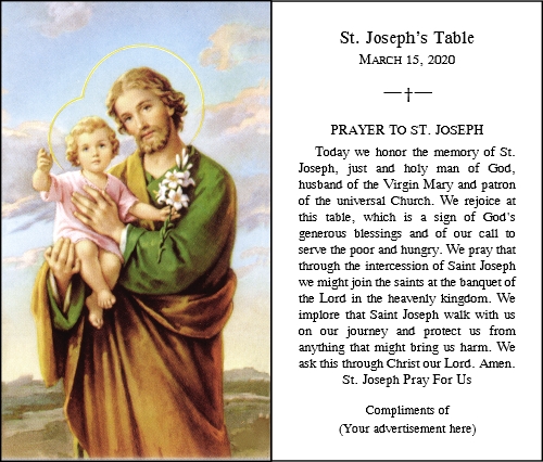 St. Joseph Table Cards