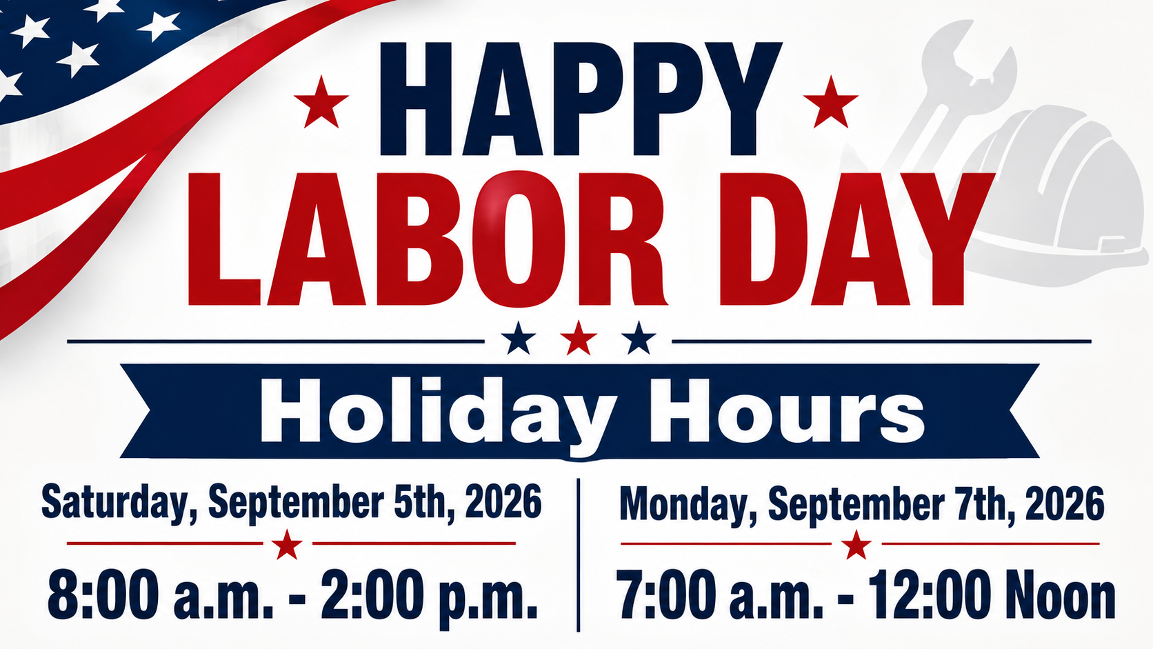 Labor Day Holiday Hours